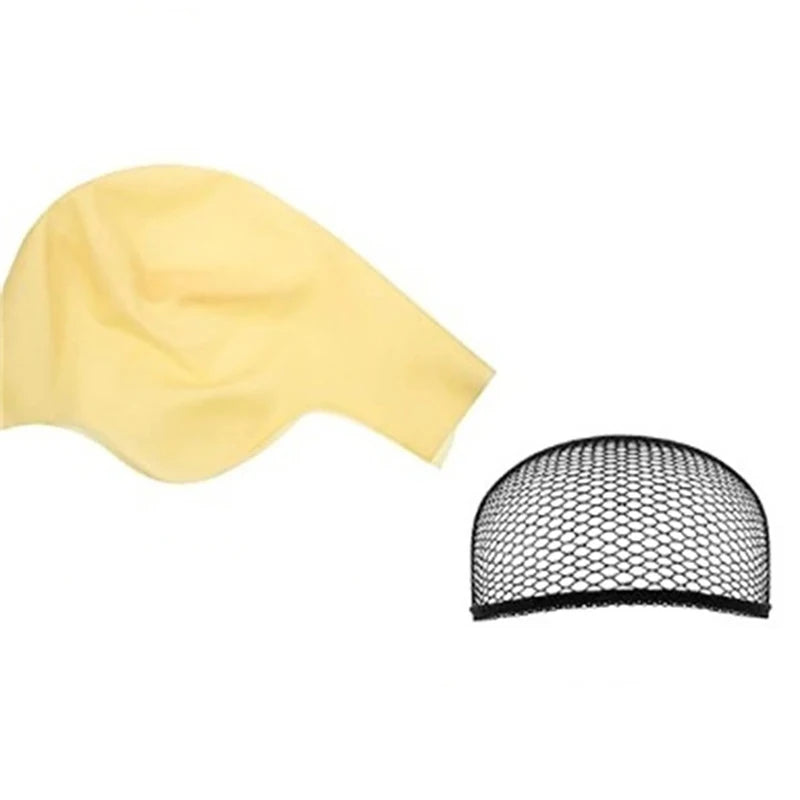 Realistic Latex Bald Head Cap Unisex Costume Wig Parties Film Fancy Qme L With net