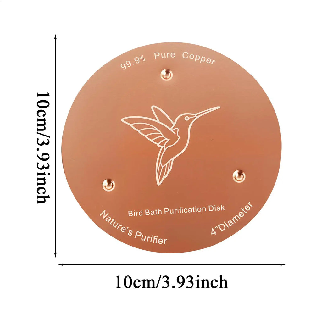 Copper Bird Bath Disc With Triple-Point Support Fountain Ornaments Copper Bird Bath Purification Disk For Outdoor Garden Deck Qme