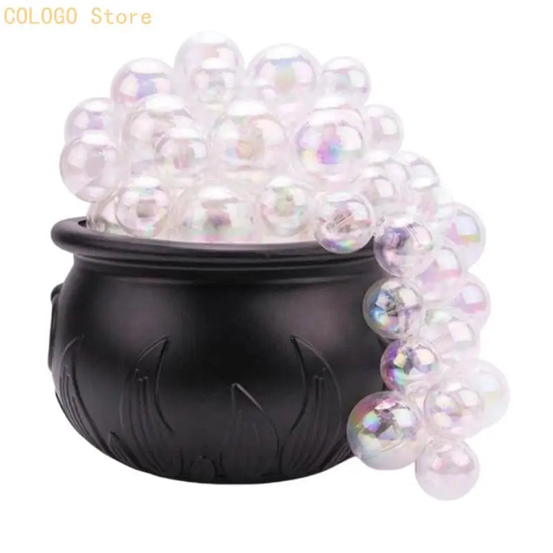 Whimsical Plastic Cauldron Decoration 8 Adjustable Light Modes Qme