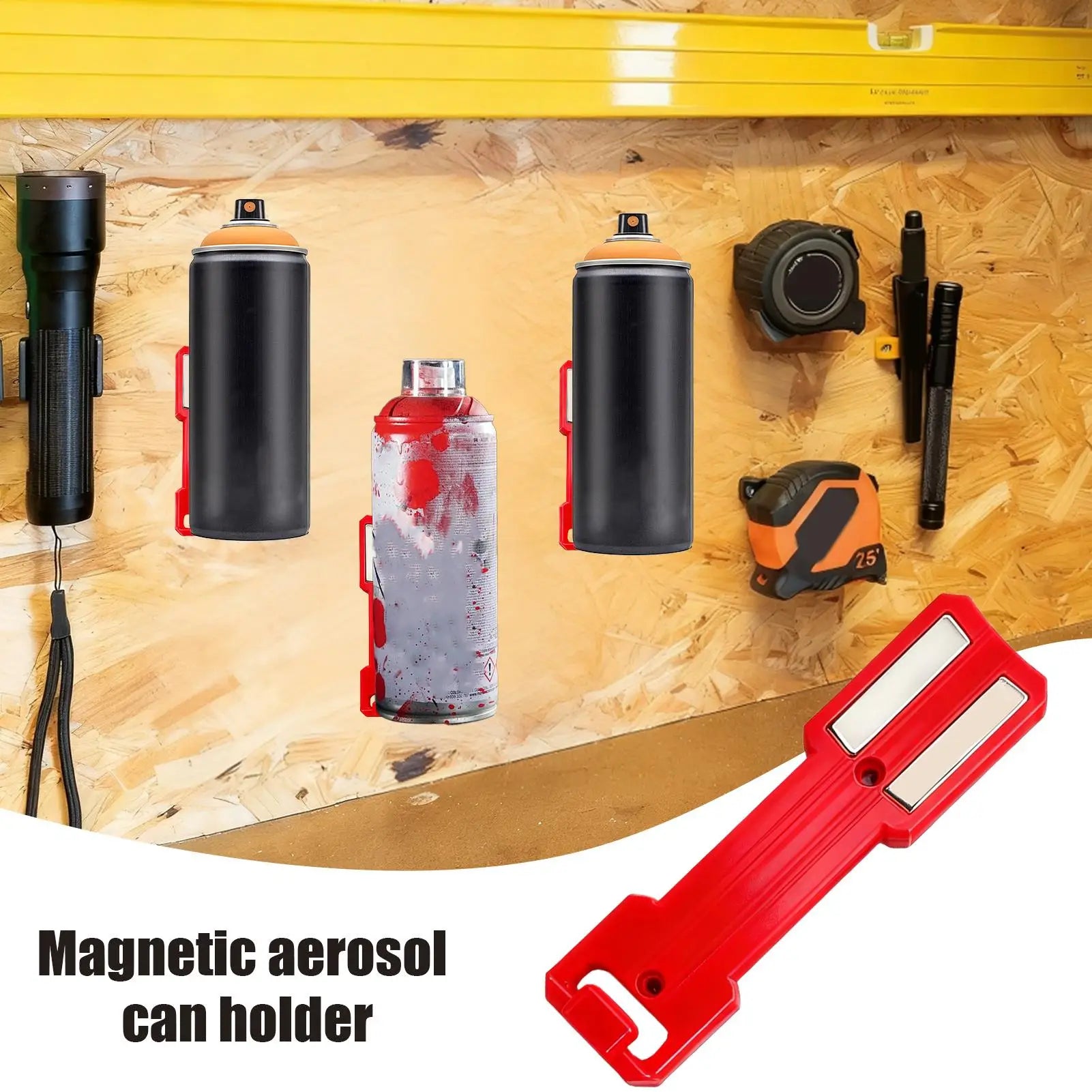 NEW 1PC Magnetic Spray Can Holder Bottle Organizer Wall Mount Spray Paint Rack For Garage Tool Case Workplace Workshop Basement Qme