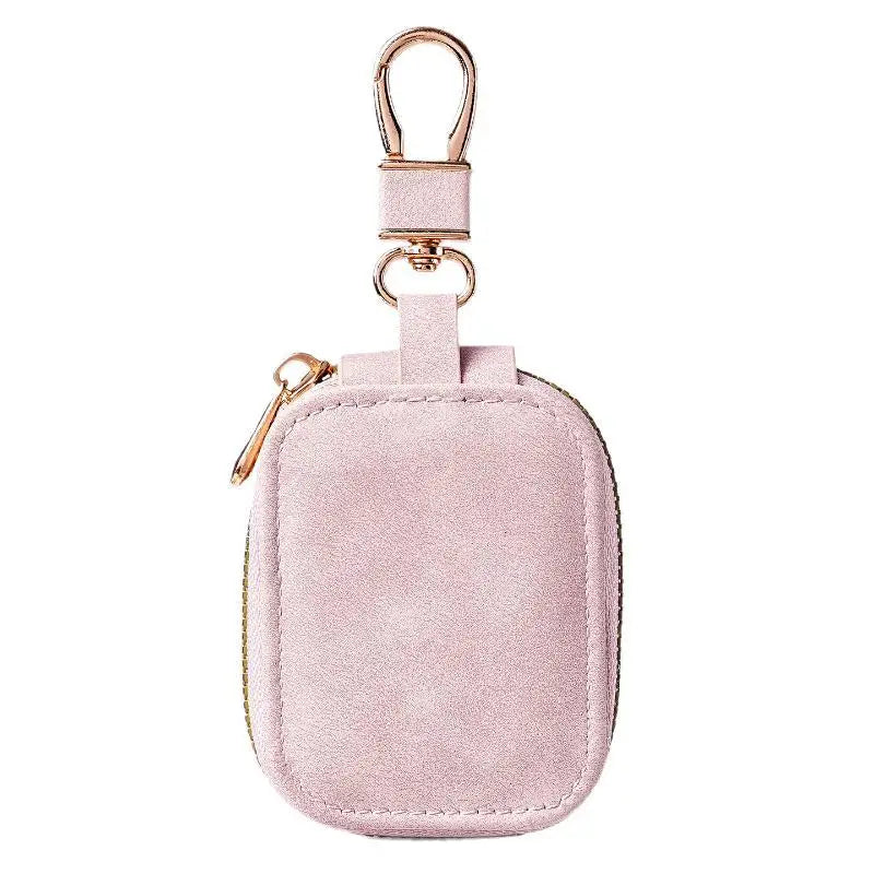Soft Suede Car Key Protective Case Smooth Zipper Sturdy Metal Qme