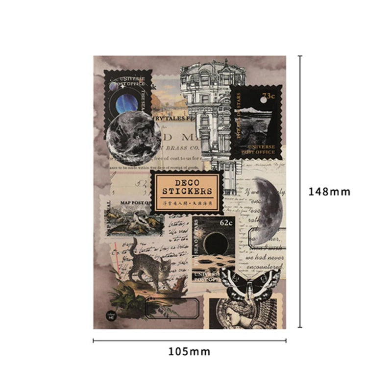 4 Design 20 Pcs/set Stickers Vintage Animal Plant Insect PET Transparent Decoration Sticker For Diary Scrap Book Stationery Qme