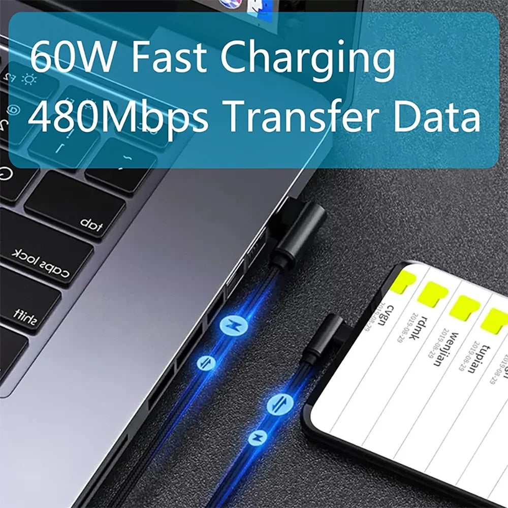 120W Double Elbow PD USB C to Type C Fast Charger Cable for Huawei Xiaomi Pad Redmi Samsung Galaxy OnePlus Single elbow PD Cable Qme