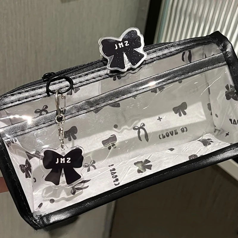 Large-capacity Cartoon Translucent Pencil Case Multi-layer Vertical Qme