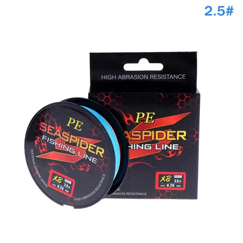 8 Strands 100M PE Braided Fishing Line Multifilament Lines Sea Wire Qme 2.5