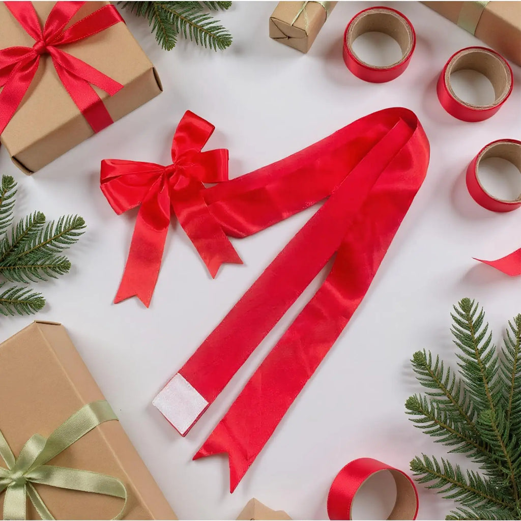Christmas Cabinet Ribbons Bows Reusable Holiday Decorations Red Qme