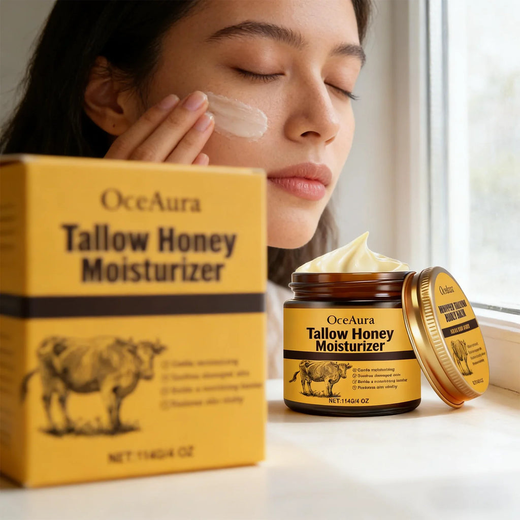 Beef Tallow Honey Balm Deep Hydrating Soft Smooth Skin Damage Care Tighten Fine Lines Facial Moisturizer Rejuvenating Face Cream Qme