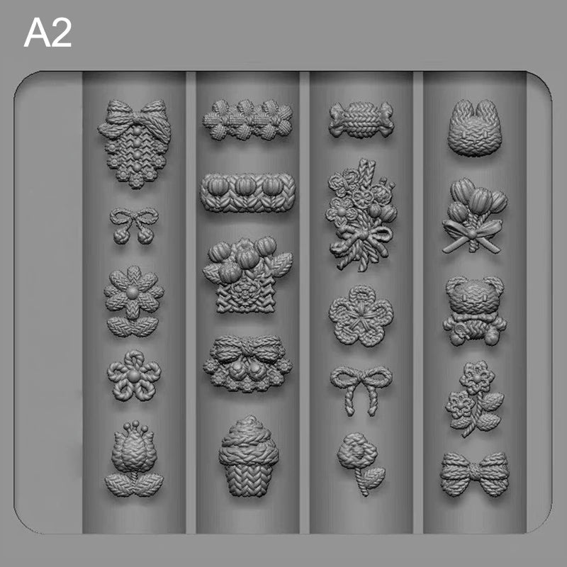 Bow Ribbon Silicone Nail Mold Flower Decorations Nails DIY Design Qme A2