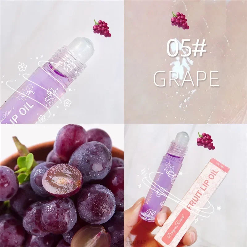 Fruit Lip Gloss Transparent Lip Oil Moisturizing Reducing Lip Lines Nourishes Lips Waterproof Long-lasting Liquid Lips Cosmetics Qme 05