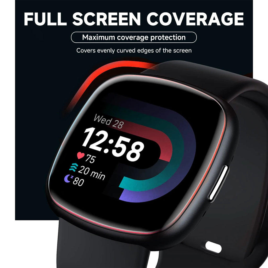 Soft Clear Protective Film For Fitbit Versa 4/3/Sense 2 Smart Watch Versa4 Sense2 Screen Protector Full Cover for Ace LTE Qme