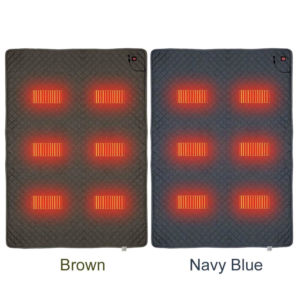 Heated Sleeping Bag Pad Waterproof Sleeping Mattress Heated Mat 70x59 Inch 6 Heating Zones for Home Office Car Fishing Qme