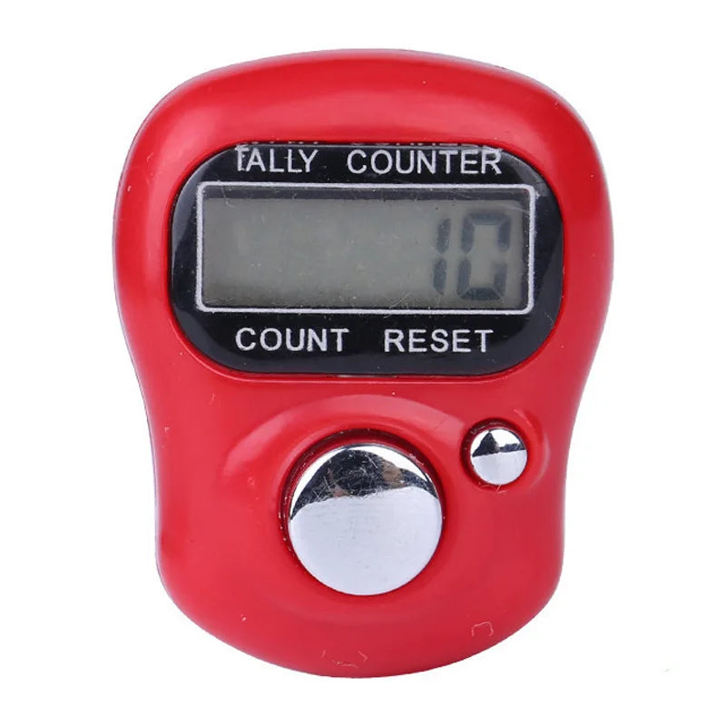 Electronic Digital Finger Ring Tally Counter Hand Held Knitting Row Qme Red