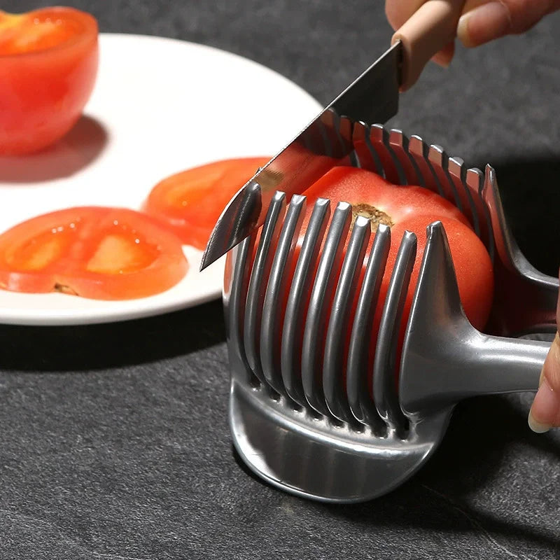 Stainless Steel Kitchen Handheld Orange Lemon Slicer Tomato Slicer Onion Slicer Home Kitchen Supplies Bar Beverage Fruit Slicer Qme
