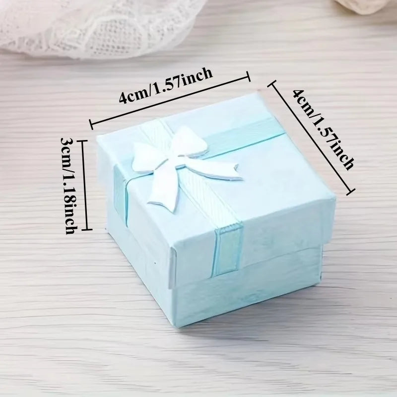 6/12PCS Multicolor Ring Storage Box Jewelry Ring Box Necklace Earrings Valentine's Day Birthday Wedding Gift Bowknot Packaging Qme