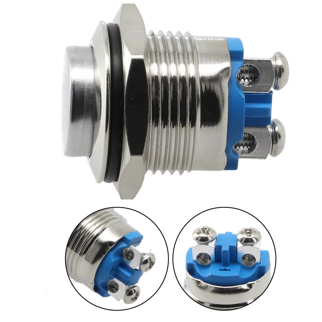 Waterproof Metal Push Button Switch LED Light Momentary Reset Qme