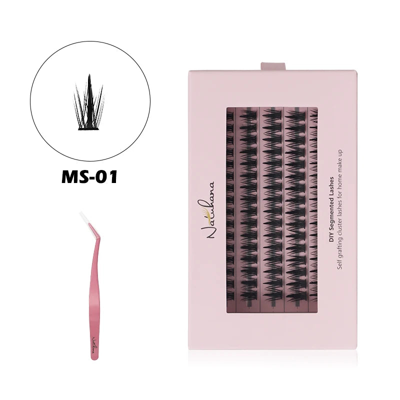 NATUHANA 20D 30D 40D 50D 60D 80D Cluster Eyelashes DIY Individual Qme MS01 5rows Mix9-13