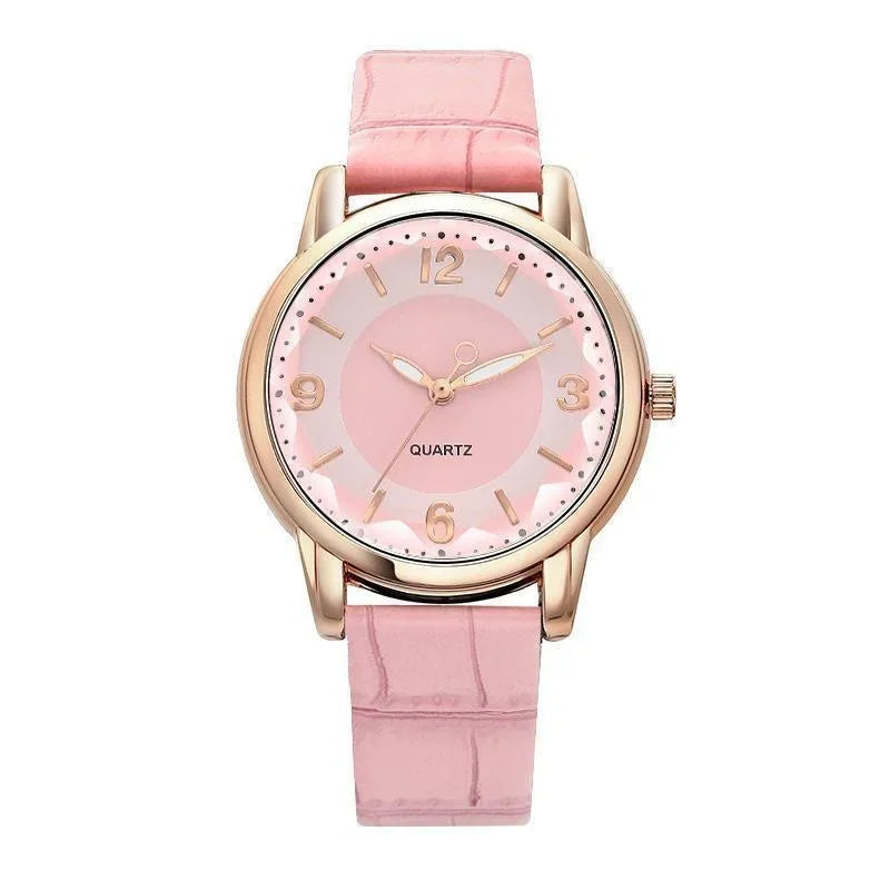 Leather Strap Ladies Watch Polygon Glass Luxury Women clocks Dial Quartz Creative Fashion Quartz Watch Qme 1