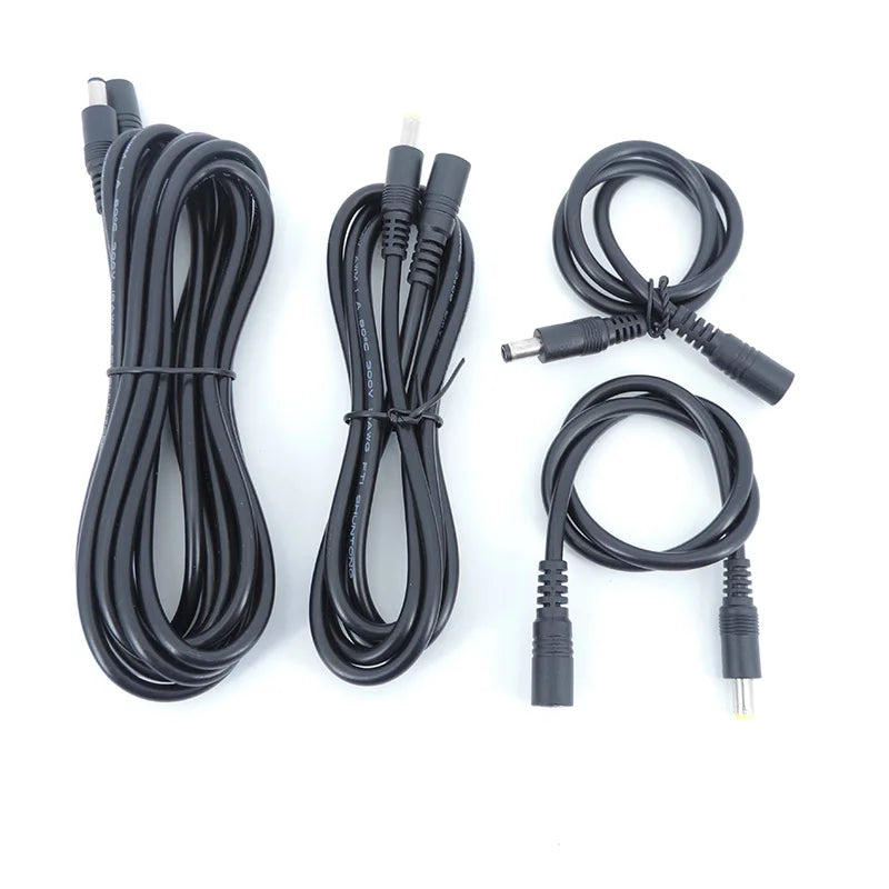 3pcs DC male to female power supply Extension connector Cable Plug Cord wire Adapter for led strip camera 5.5X2.1mm 2.5mm 12v Qme