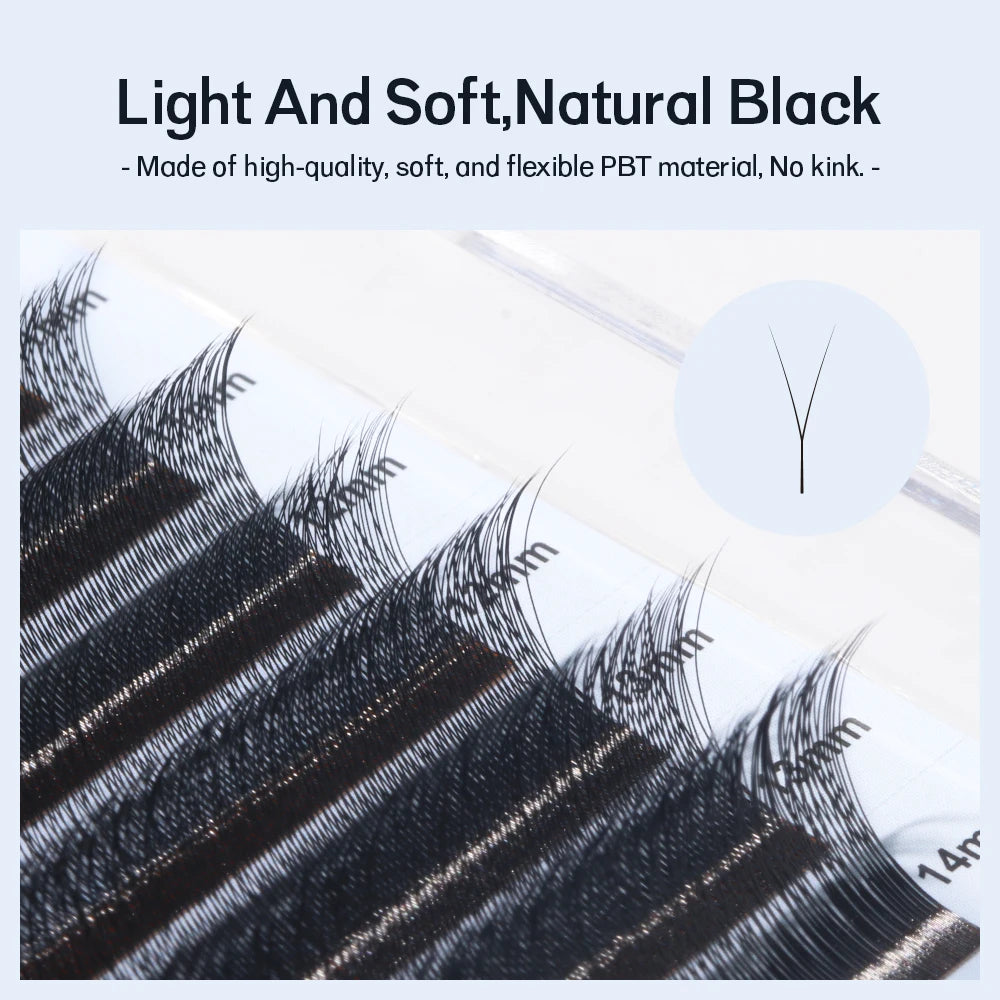 NATUHANA 2D Y Lashes Premade Volume Fans Eyelash Extensions C D L LU Qme