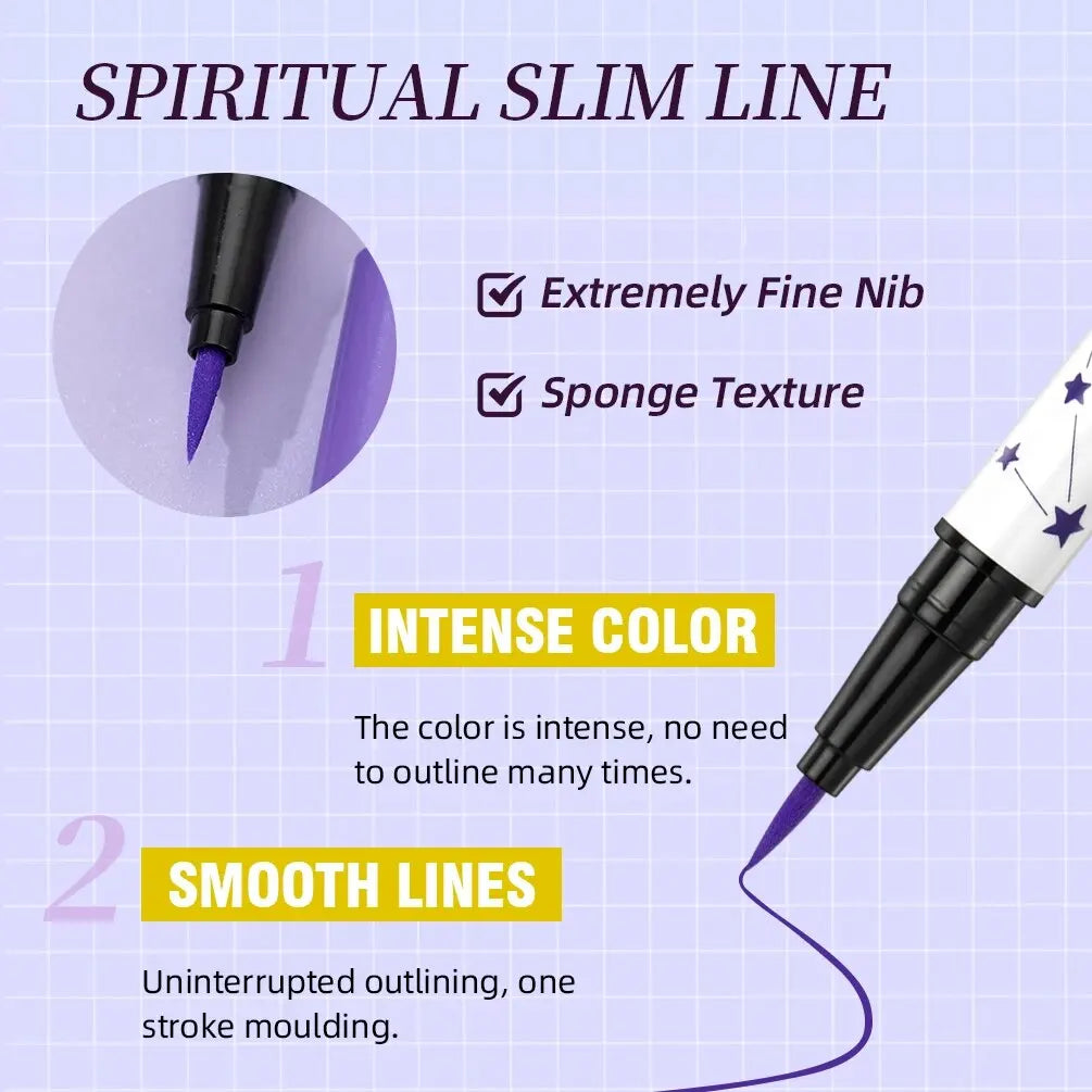 QIBEST Eyeliner Liquid Waterproof Matte Liquid Eyeliner Pen Long Lasting Green Yellow Purple Blue White Eye Liner Pens Cosmetics Qme