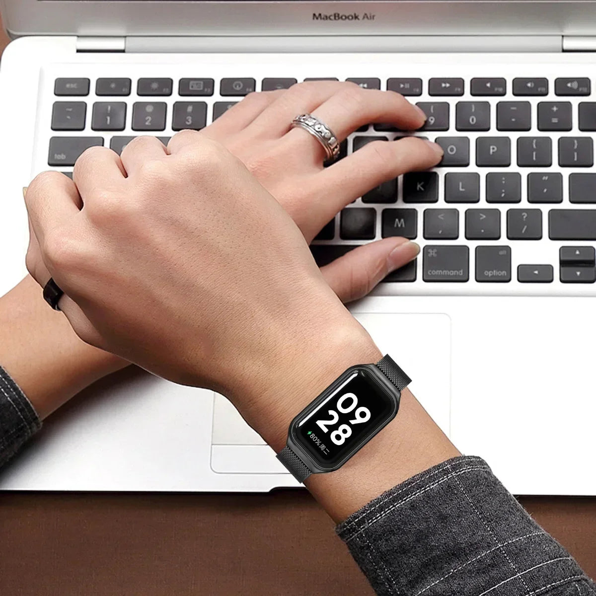 Strap For Xiaomi Mi Band 8 Active Bracelet for Xiaomi Smart Band 8 Active Stainless Steel Metal Watchband Mi Band 8 Active Qme
