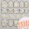 3D Embossed Floral Spring White Flowers Nail Stickers DIY Simple Qme GJ-3D-F-0014