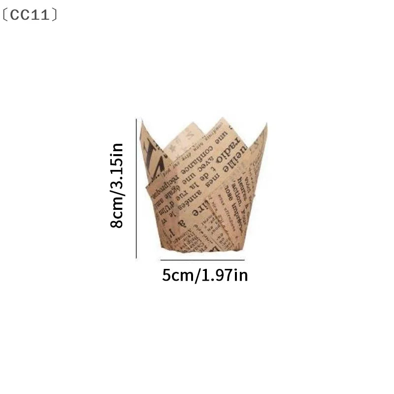 CC1150pcs Sets Tulip Muffin Cupcake Paper Cups Oilproof Cupcakes Qme
