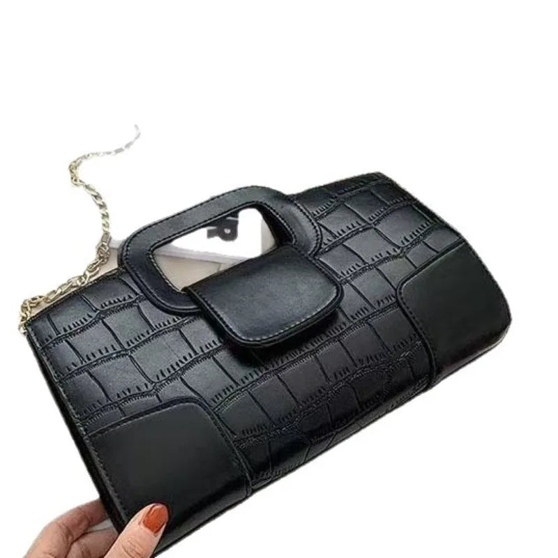 Retro Small Square Hobo Bag Chic Chain Strap Crossbody Versatile Fall Qme