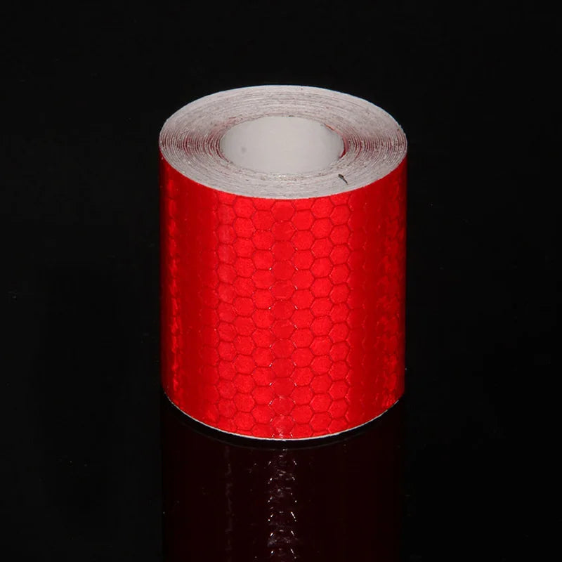1/3M Reflective Car Stickers Waterproof Self-Adhesive Safety Warning Tape Strong Adhesive Reflectors Conspicuity Strip for Truck Qme Red 1M 1mm