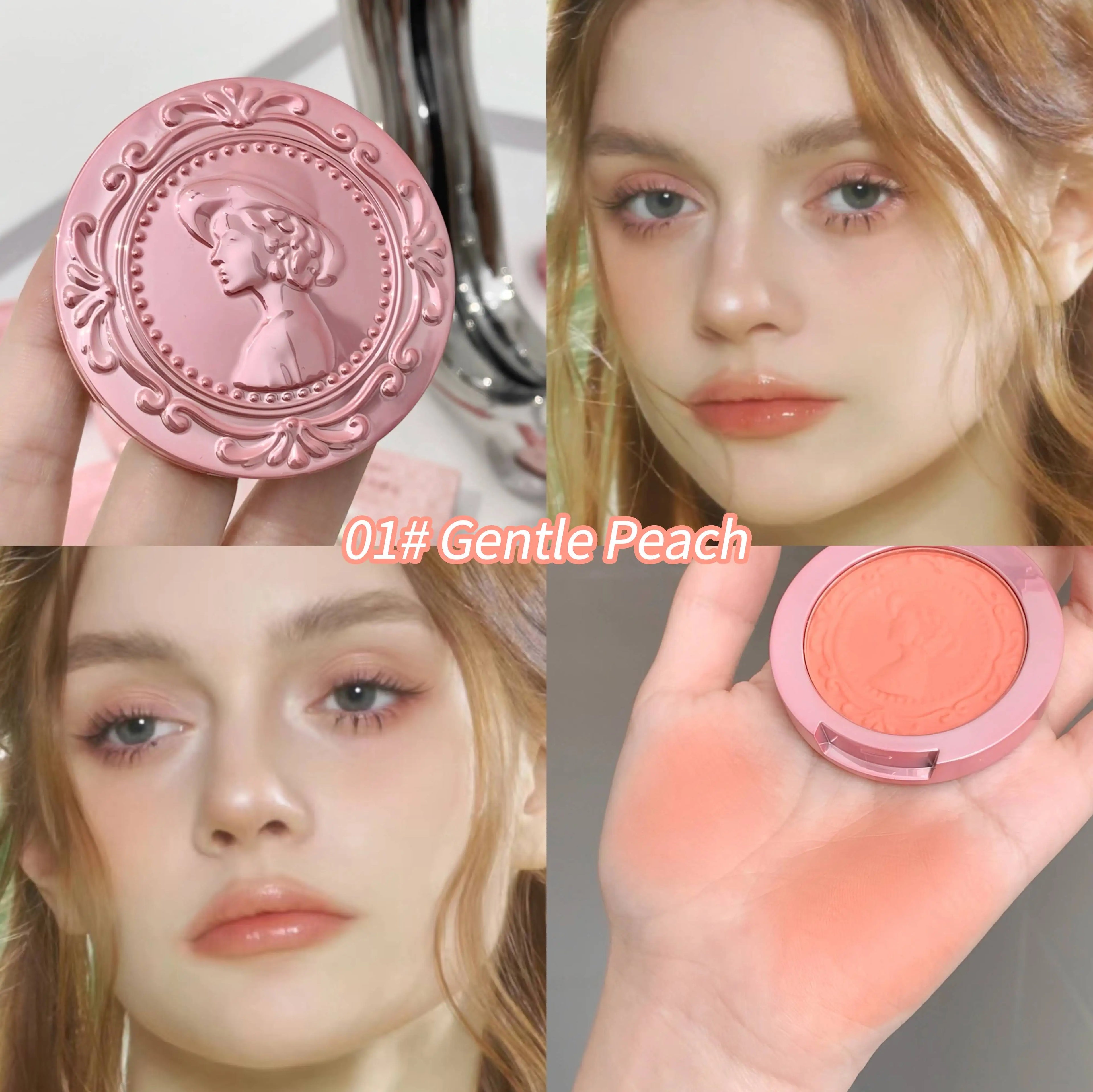 GEGE BEAR 3D Embossed Matte Blush Retro Silky Low Saturation Long Qme GX2011-1