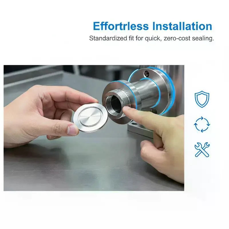 KF10 KF16 KF25 KF40 KF50 KF63 Vacuum End Cap SUS 304 Stainless Steel Sanitary Pipe Fitting Beer Brewing Ferrule Qme