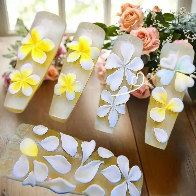 3D Silicone Nail Art Carving Mold Hibiscus Floral Five-petal Blossom Qme