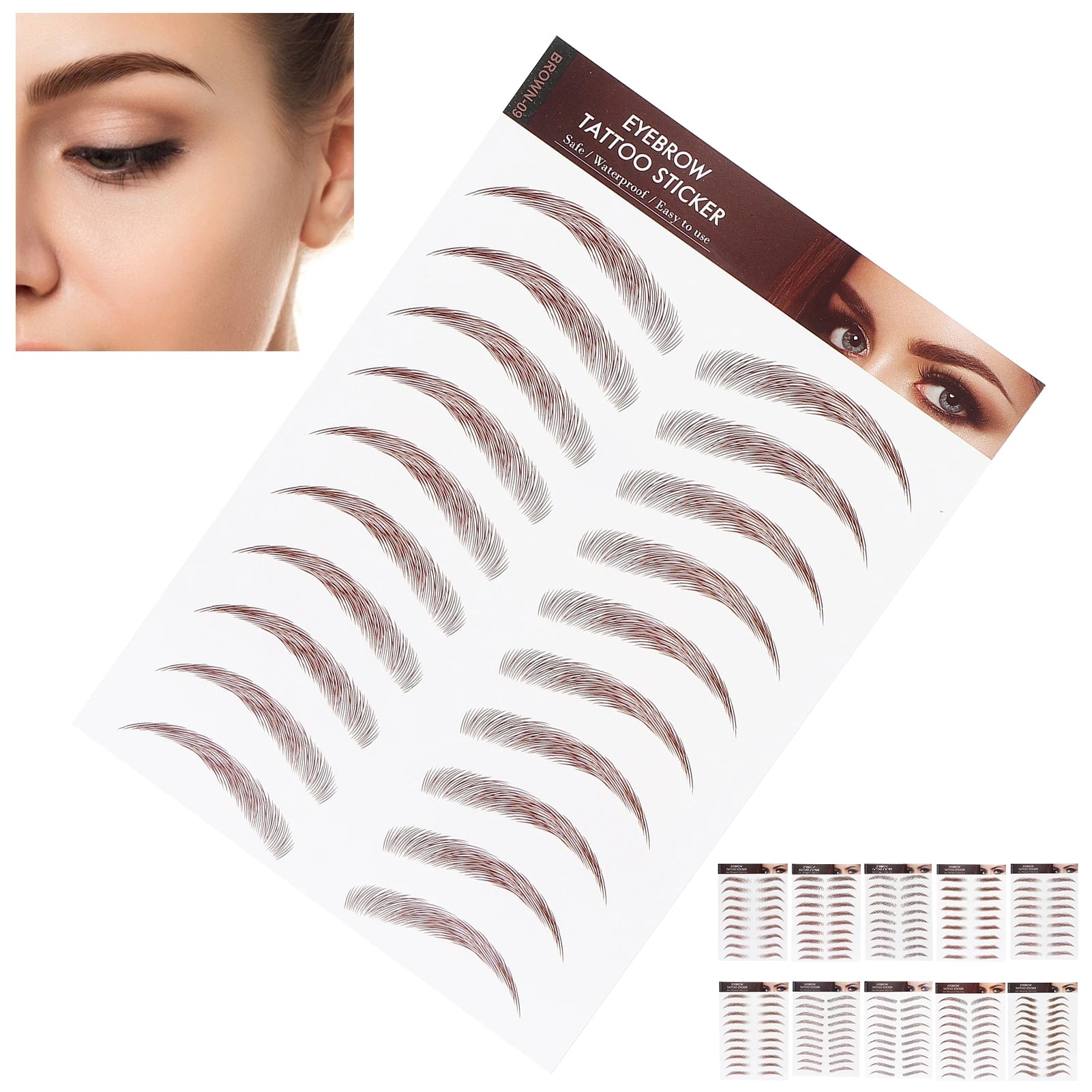 Professional Waterproof Eyebrow Tattoo Sticker Eyebrow Transfer Sticker for Women Lasting Eyebrow Tattoo Sticker Eyebrow Sticker Qme