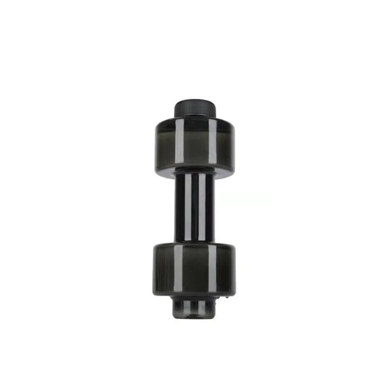 Dumbbell Shaped Sport Water Bottle Kettle PET Outdoor Unbreakable Qme Gray