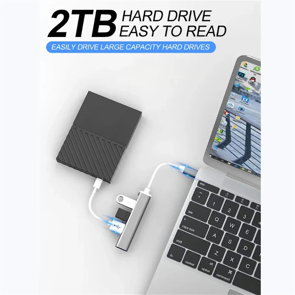 4-in-1 USB C Hub 3.0 Adapter High Speed Transmission USB Docking Station Multi Function Wire Divider For PC Computer Notebook Qme