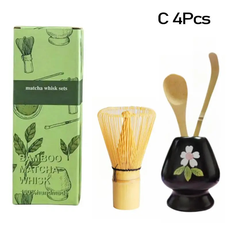 3 Japanese Matcha Tea Safe Bamboo Whisk Teaspoon Spoon Sets Indoor Qme C 4Pcs