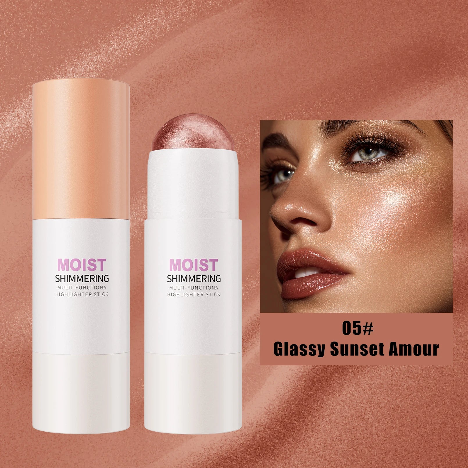 5 Colors 3D Face Brighten Highlighter Bar Cosmetic Face Contour Bronzer Shimmer Highlighter Stick Concealer Cream Makeup tool Qme 9519-5
