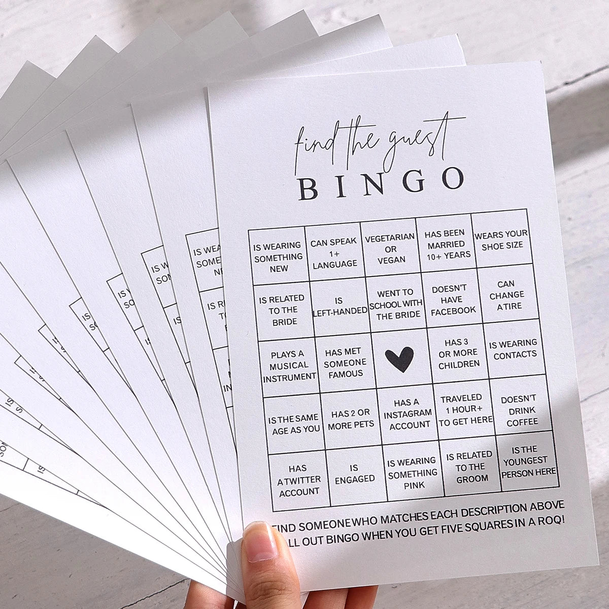 10/20 Piece Find Your Guest Bingo Game (10 Cards) Fun Bridal Shower Game Activity, Bridal Shower, Wedding Decorations, Rehear Qme