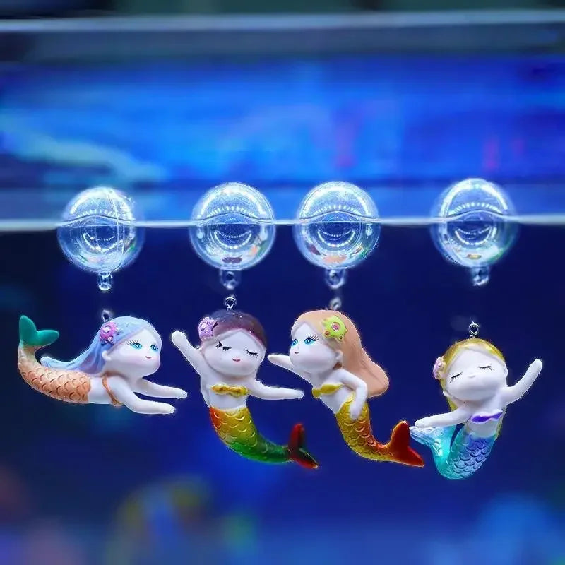 2PCS Aquarium Suspension Figurine Ornament Beautiful Fish Tank Desk Decoration Crafts For Aquarium Landscaping Qme