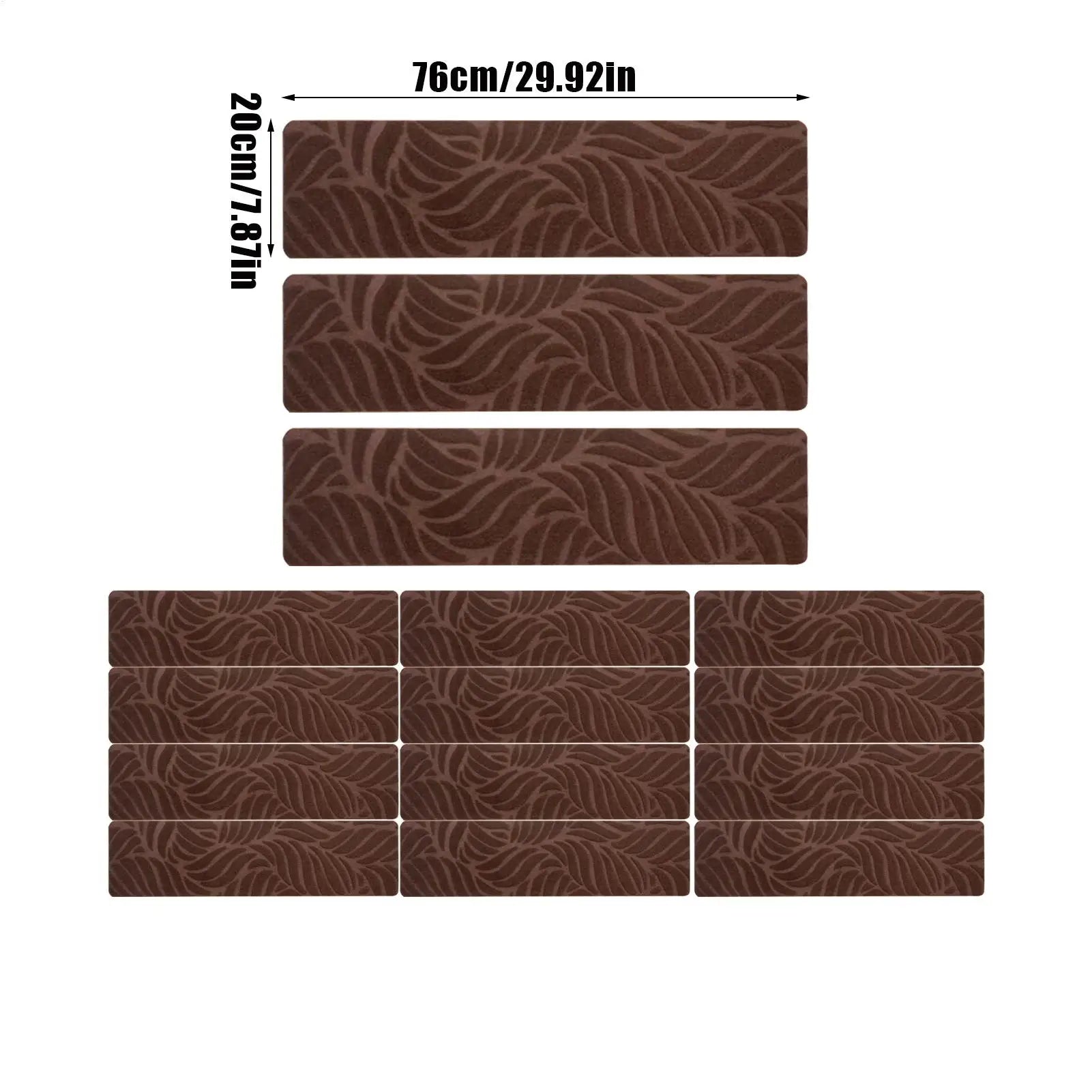 Staircase Step Treads Peel Stick Wooden Steps 15 Non-skid Safety Rug Qme