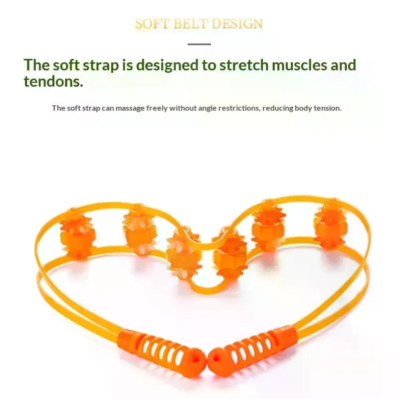 Handheld Pull Back Muscle Massager Roller Deep Relax Neck Shoulder Qme