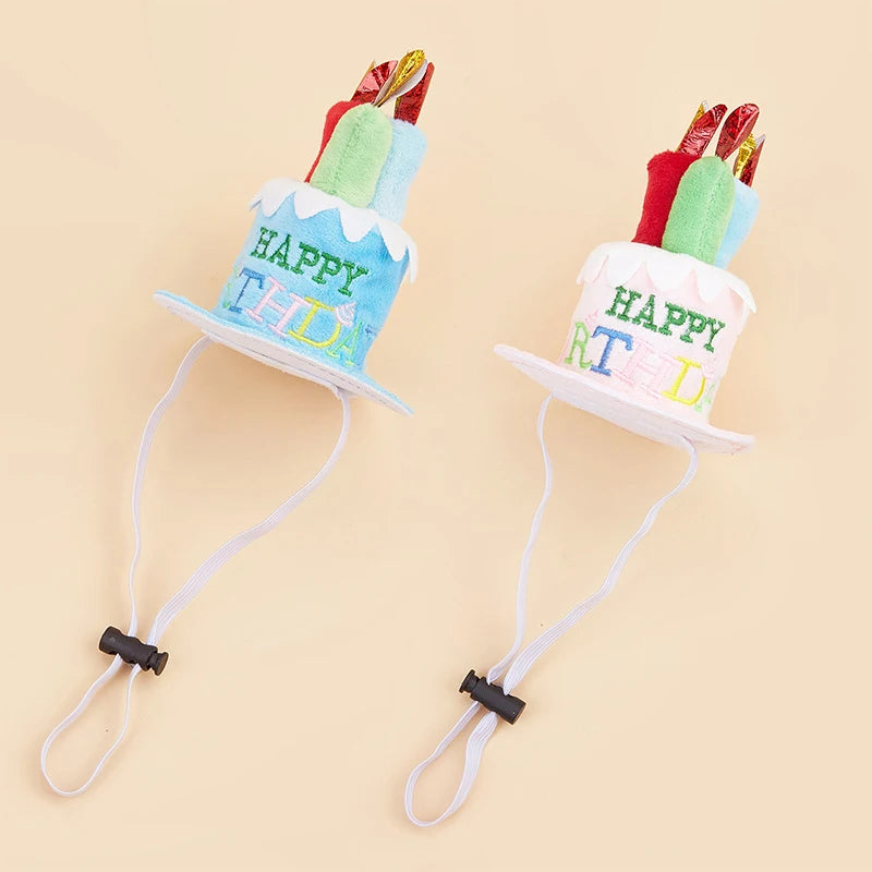 Birthday Cake Hat Pet Cap Headwear Adjustable Dog Cats Hats Dress Up Qme