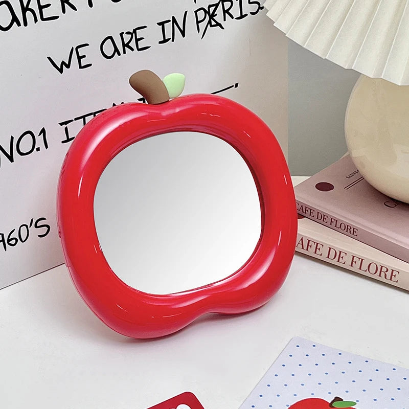 Apple-shaped Decorative Mirror Desktop Makeup Bedroom Dormitory Home Qme Red