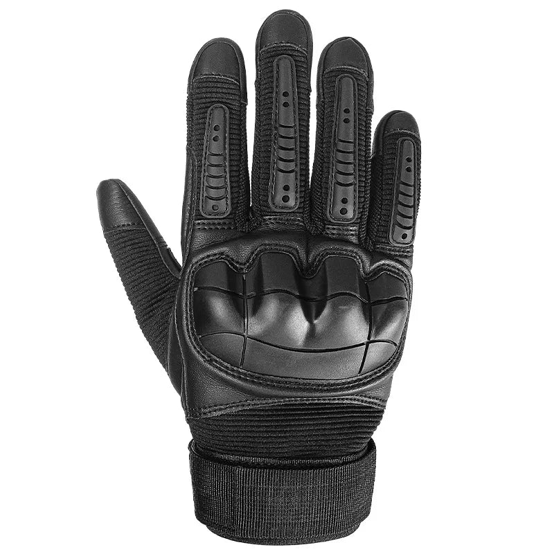 1PCS Tactical Full Finger Sports Outdoor Military Multifunctional Anti-slip Touchscreen Motorcycle Riding Gloves Qme Black L