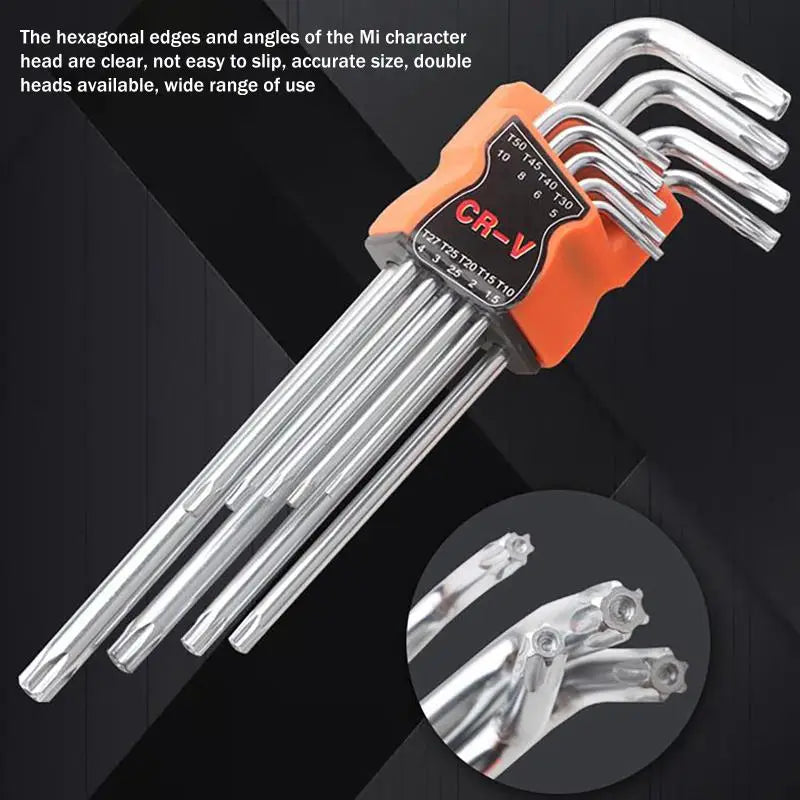 Hand Repair Tools L-type Torx Star Wrench Hexagon Spanner Ideal Home Qme