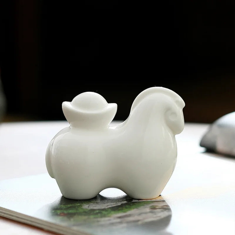 Suet Jade Porcelain Chinese Lucky Tangma Ceramics Money Soon Tea Pet Qme