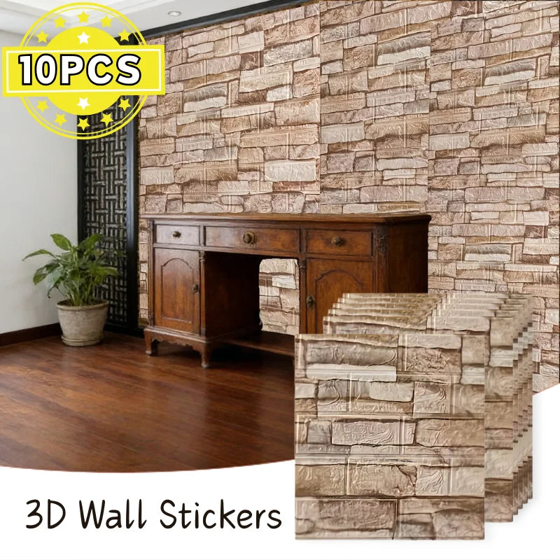 Waterproof 3D Soft Foam Brick Wallpaper 38 5cmx35cm Self Adhesive Qme