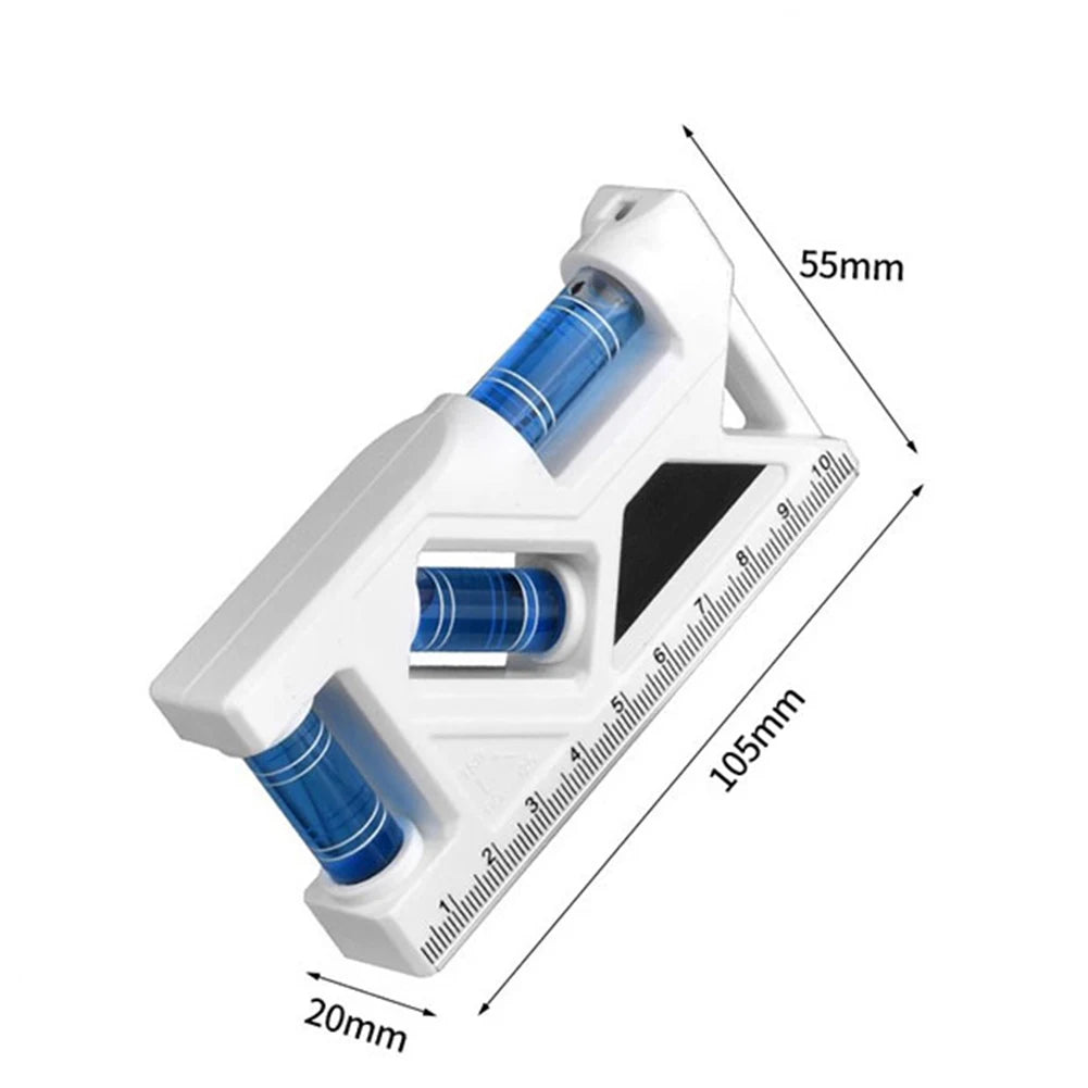 Portable Level Ruler Bubble Precision Magnetic Lever Angle Gauge Qme 105mm white