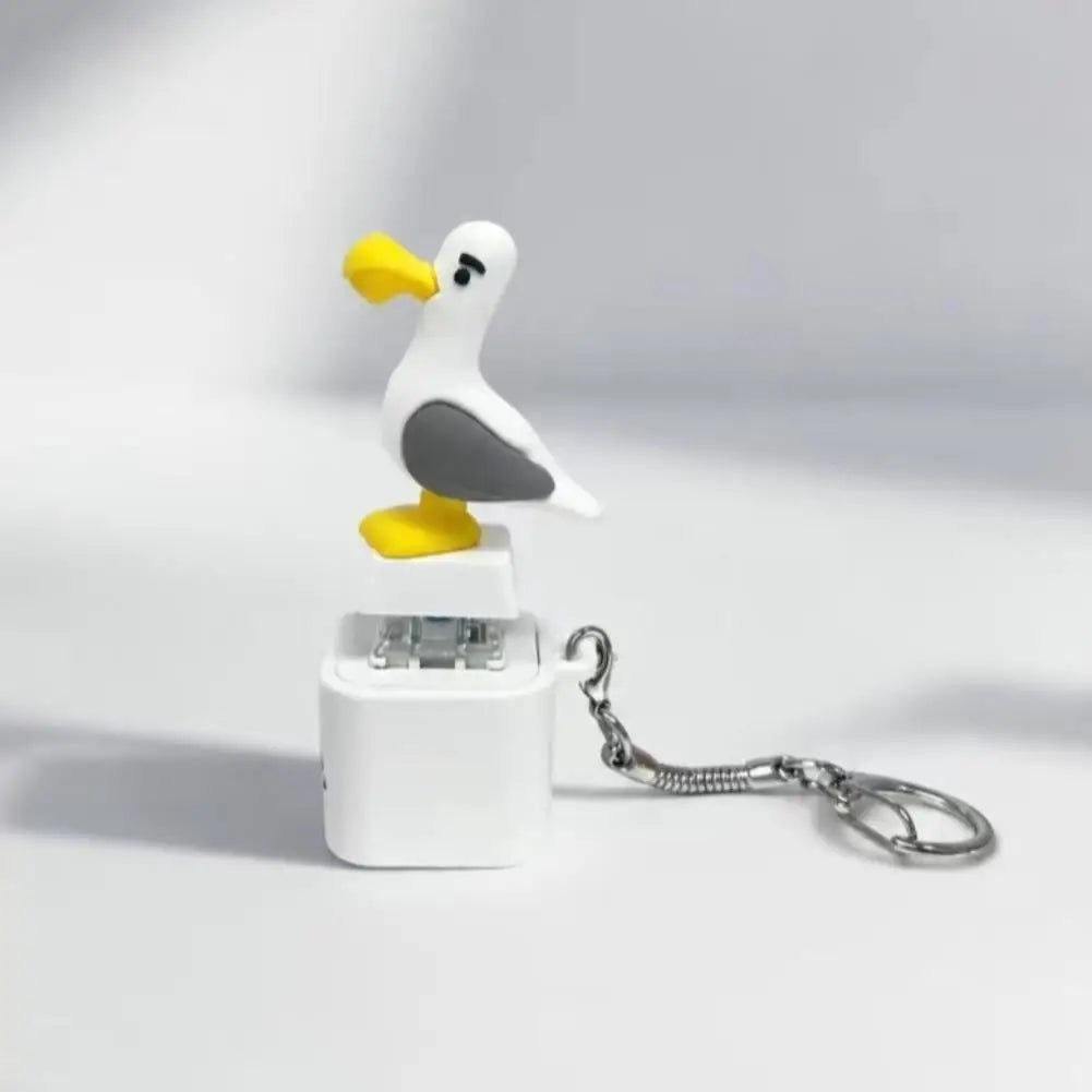 Seagull Button Keychain Rechargeable Fidget Toys Funny Keyboard Qme