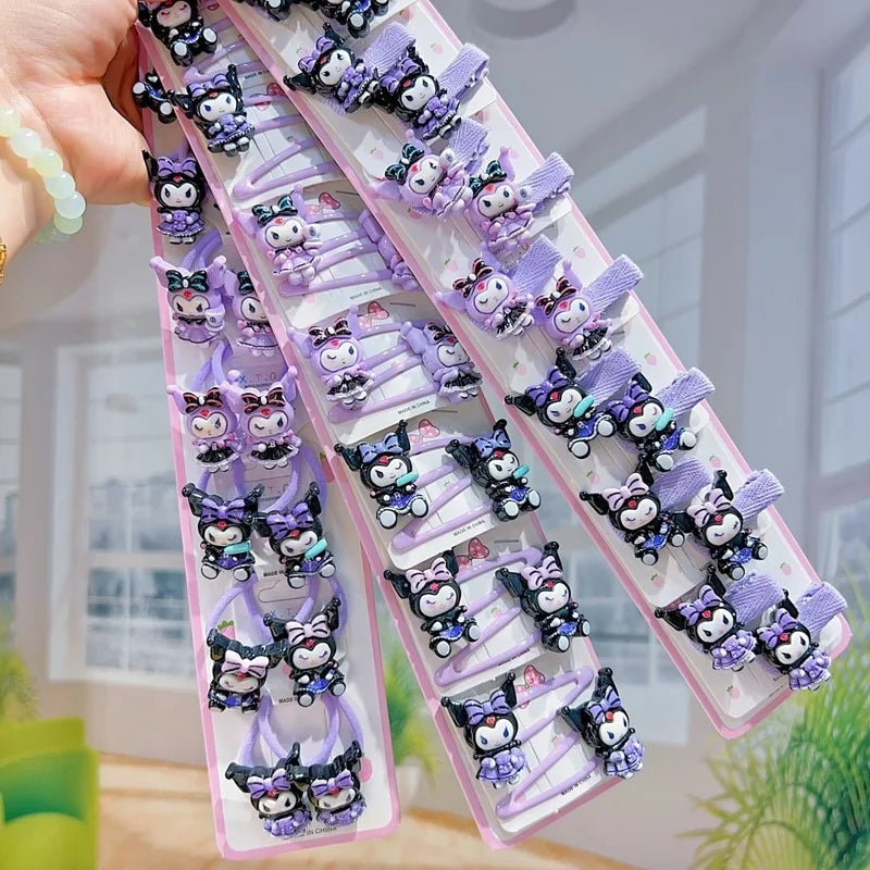 Clowmi Black-purple Hair Clips Ties Cartoon BB Gentle Cute Qme